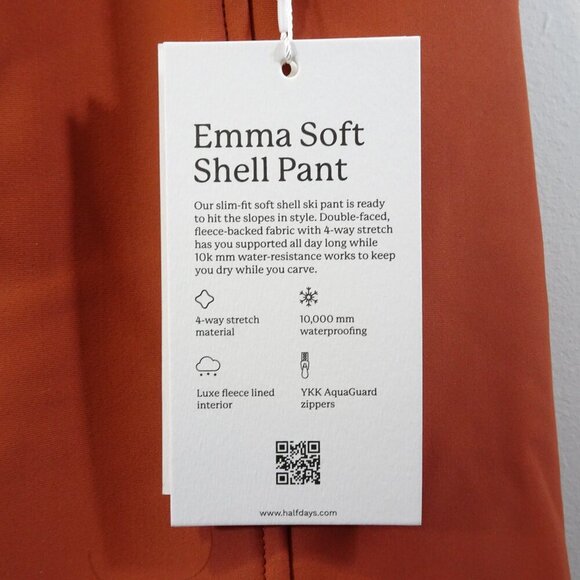 Halfdays Emma Soft Shell Snow Pants Size XS Short Rust NEW Ski Snowboard - Picture 6 of 11